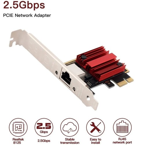 2.5Gbps Netzwerkkarte RTL8125 Clip RJ45 Port PCI-E Netzwerkkarte für PC Win10/11 - Bild 8 von 19