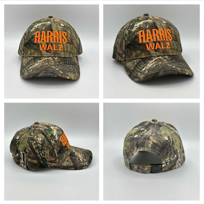 Harris Walz embroidered Camo Hat Kamala Tim Walz 2024
