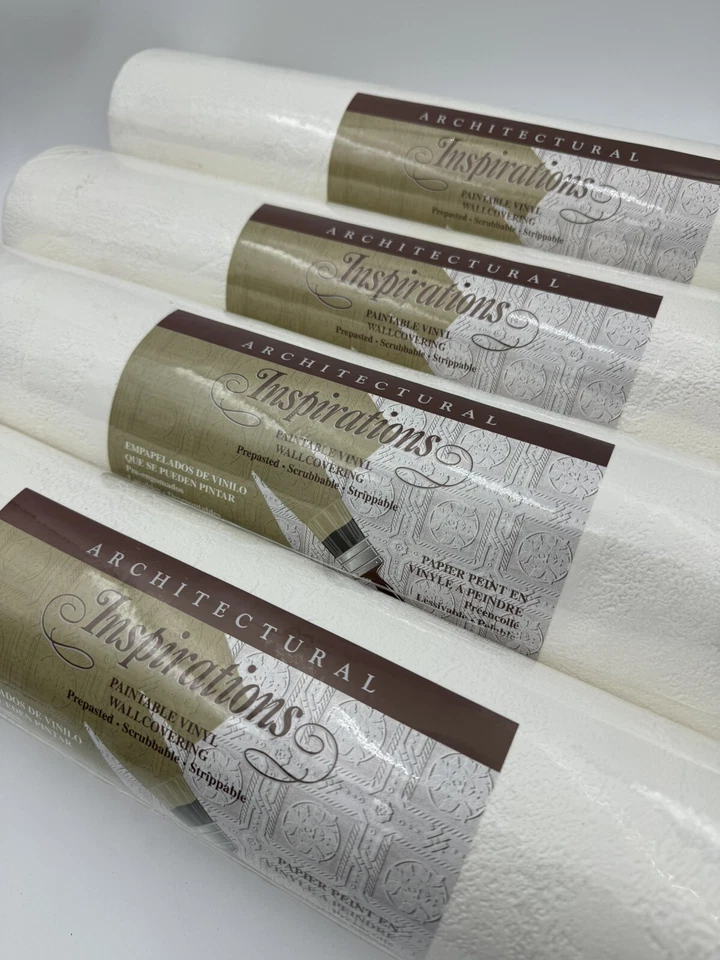 Architectural Inspirations Paintable Vinyl Wall Covering 4 Rolls #443509 - Image 3 of 3