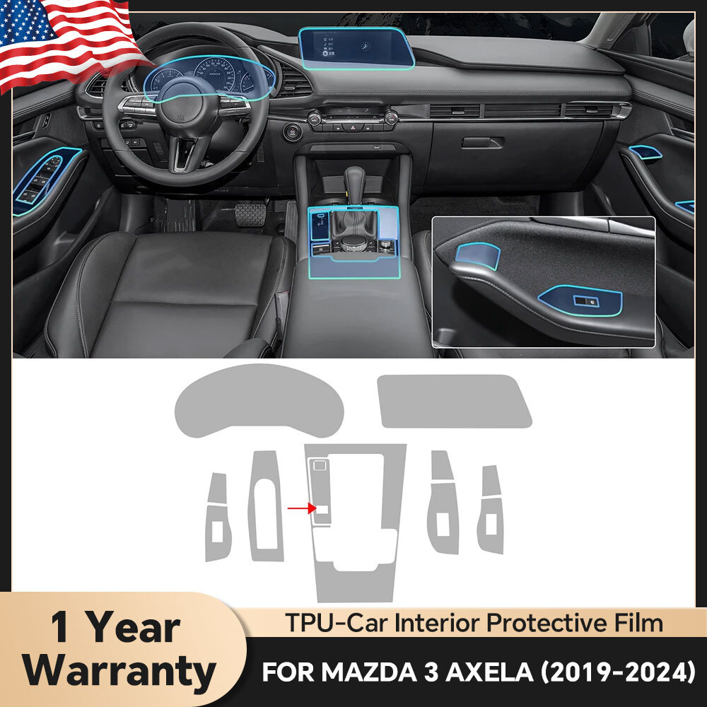 For Mazda 3 Axela 2019-2024 Interior Precut Paint Protection Film Clear Bra PPF