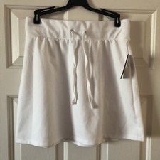 Wild Fable Tennis A Line Mini Skirt Women s Size M White With Drawstrings NWT