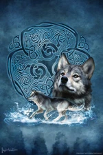 Celtic Wolf by Brigid Ashwood Cool Wall Decor Art Print Poster 12x18