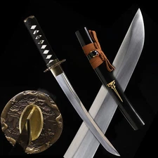 Tanto 9260 Spring Steel Unokubi Zukuri Samurai Short Sword Mini Katana Full Tang