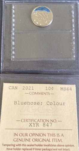 Canada - 10 Cents - 2021 - Bluenose ; Colour - ICCS Certified - MS-64 - Picture 3 of 3