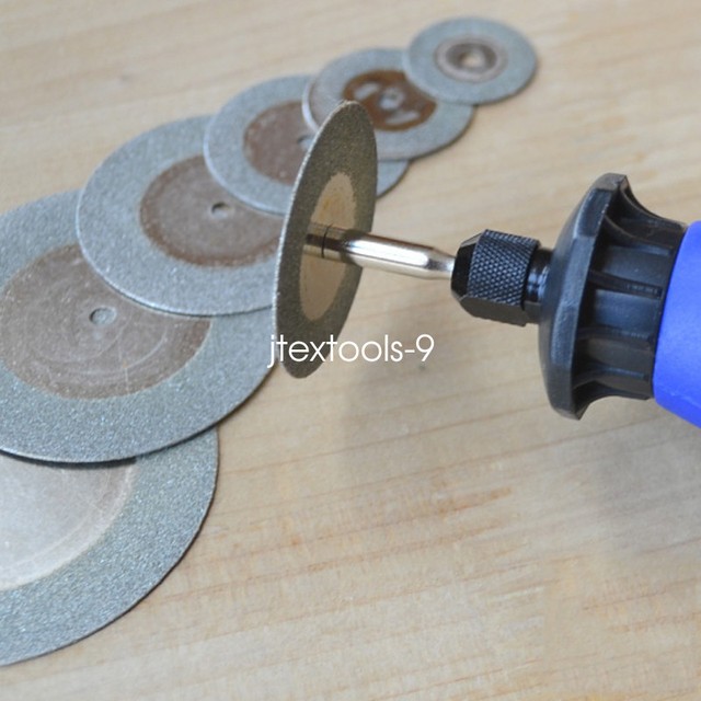 10PC 20mm Diamond Cutting Disc Dremel Rotary Tool 3.2mm Mandrel with