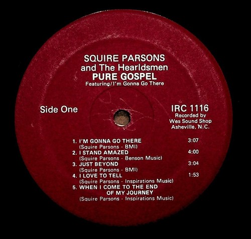 Squire Parsons and The Heraldsmen Pure Gospel LP Enka NC WES Sound Shop - Picture 3 of 4