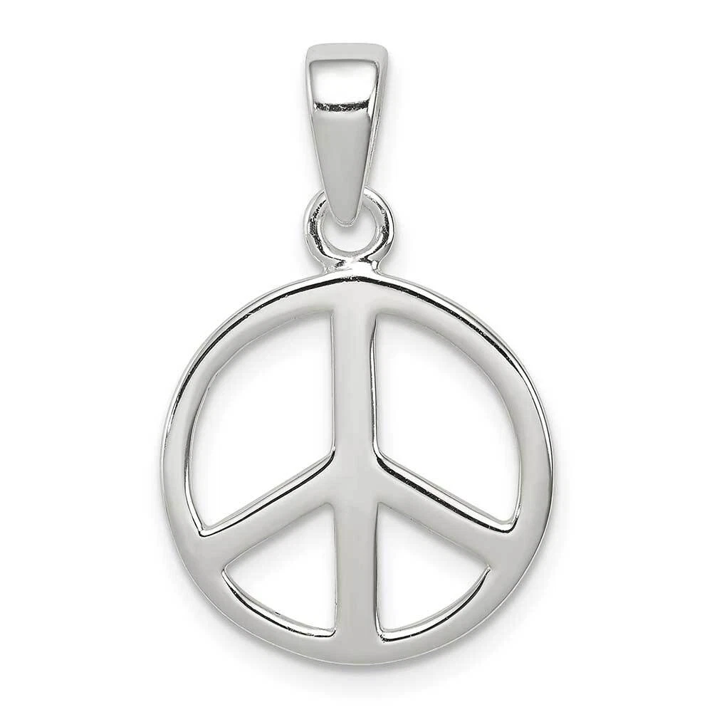Sterling silver peace sign pendant deals