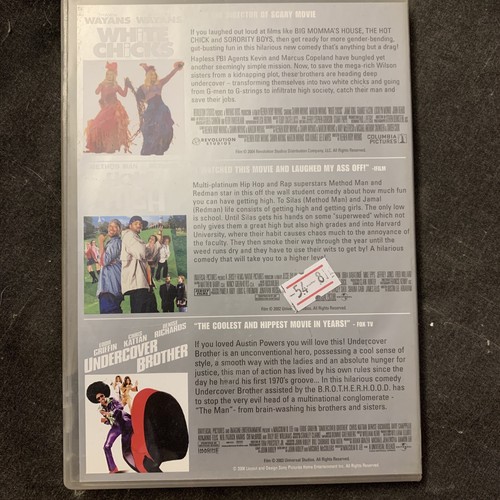 White Chicks / How High / Undercover Brother (DVD, 2004)(b54/8)free Postage - Picture 2 of 2