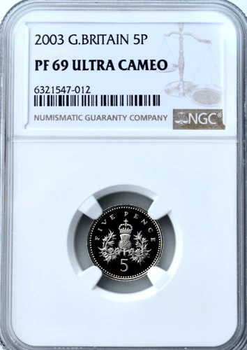 2003 5p Proof NGC PF69 Great Britain Royal Mint  Five Pence Great Britain