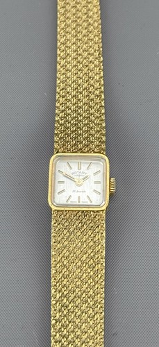 OROLOGIO DA POLSO DONNA 17 GIOIELLI PLACCATO ORO ROTATIVO ANNI '70 - Bracciale 16,5 cm - Foto 2 di 3