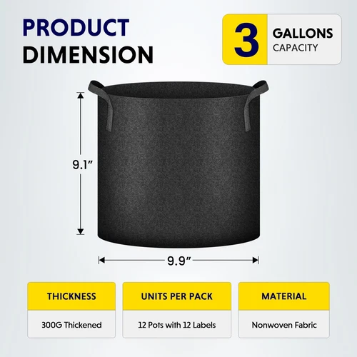 5-24Pack Garden Grow Bag/Rooty Bag Heavy Duty Non-Woven Plant Fabric Pot Contain - Picture 82 of 143