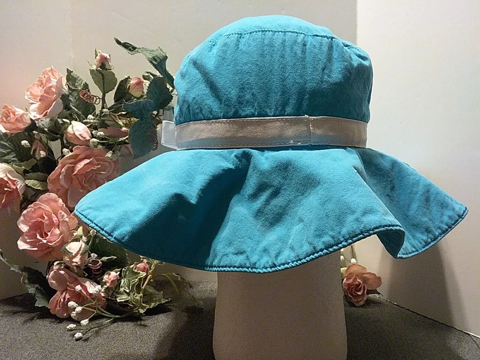 2018 Gymboree Girls Turquiose Blue Sun & Beach Floppy Bucket Hat♡Large Or Small♡ - Image 4 of 4