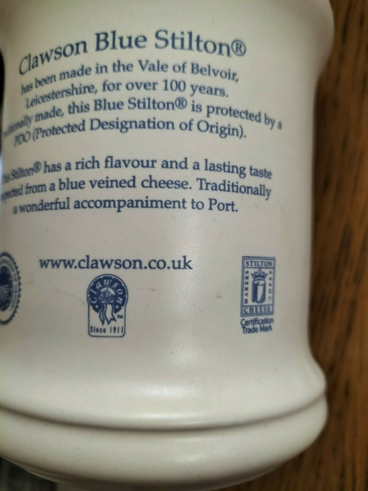 Long Clawson Blue Stilton Ceramic Jar Pot with Lid London Pottery