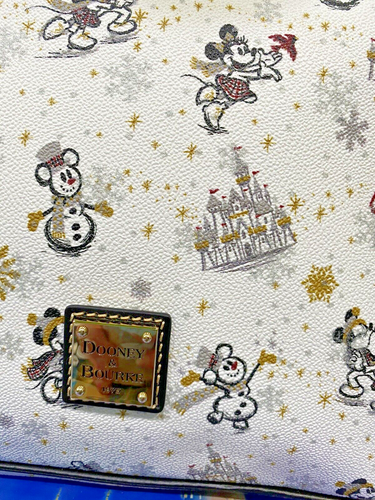 Disney Dooney & Bourke Christmas Tote Winter Wonderland WDW Parks White Holiday - Picture 2 of 9