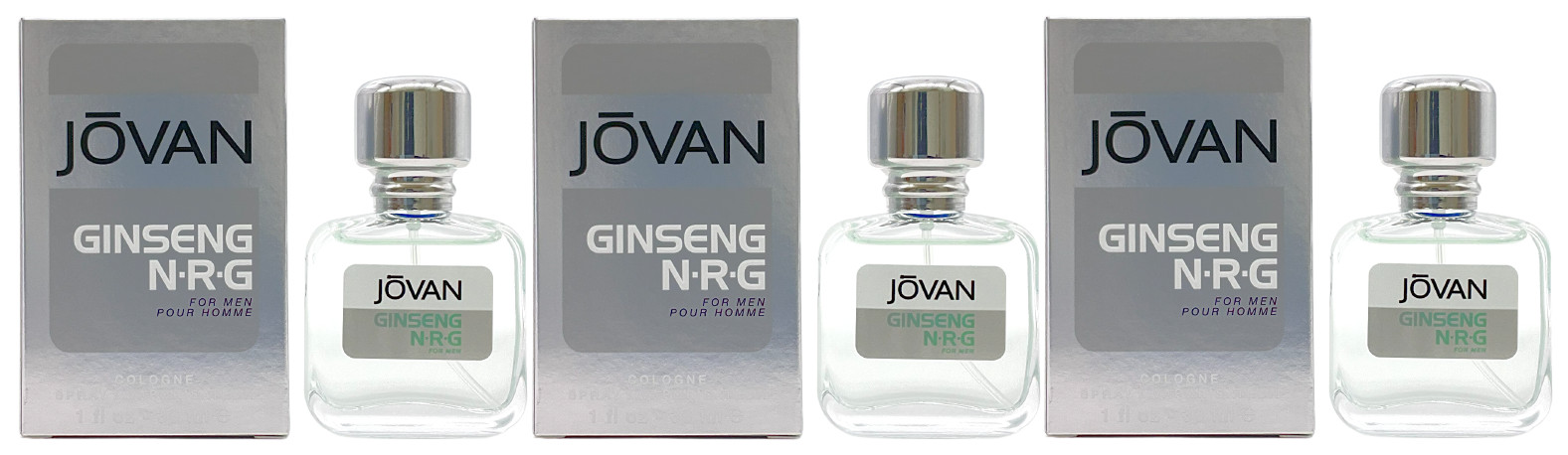 Спрей-одеколон Jovan Ginseng NRG Pour Homme для мужчин, 1,0 унции (3 УПАКОВКИ), НОВЫЙ, АУТЕНТИЧНЫЙ
