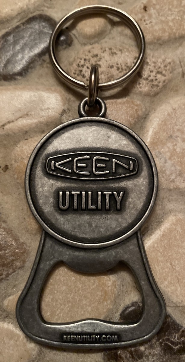 Keen Utility American Built Silver Tone Keychain Bottle Opener Pop