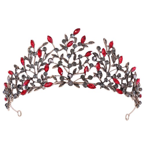 7cm Tall Crystal Leaves Ancient gold Wedding Queen Pageant Prom Tiara Crown 5 Co - Picture 17 of 20