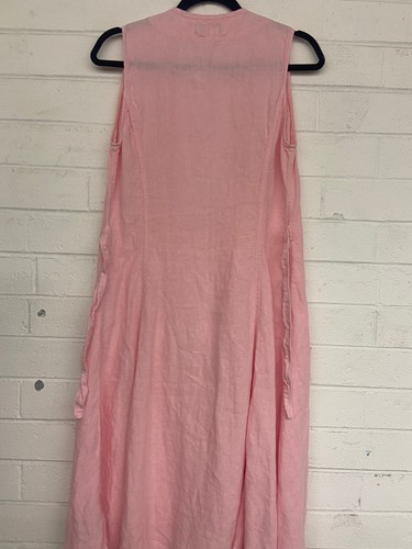 RALPH LAUREN Linen Midi Dress Pink Casual Size 10 AU RRP 399 WITH DEFECTS - Picture 5 of 7