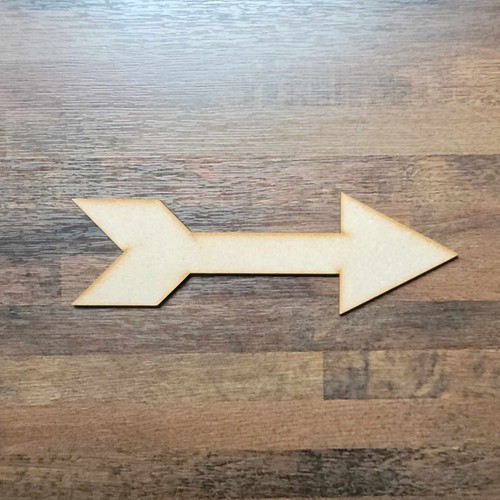 Wooden Large Laser Cut Arrow Craft Shape 10-60cm MDF Embellishment Decoration 04 - Picture 1 of 9