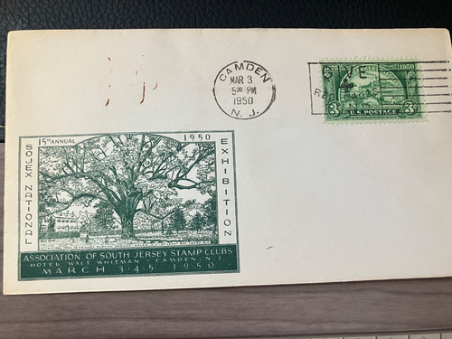 Commemorative cover for Sojex, exhibition of South Jersey Stamp Clubs, Camden