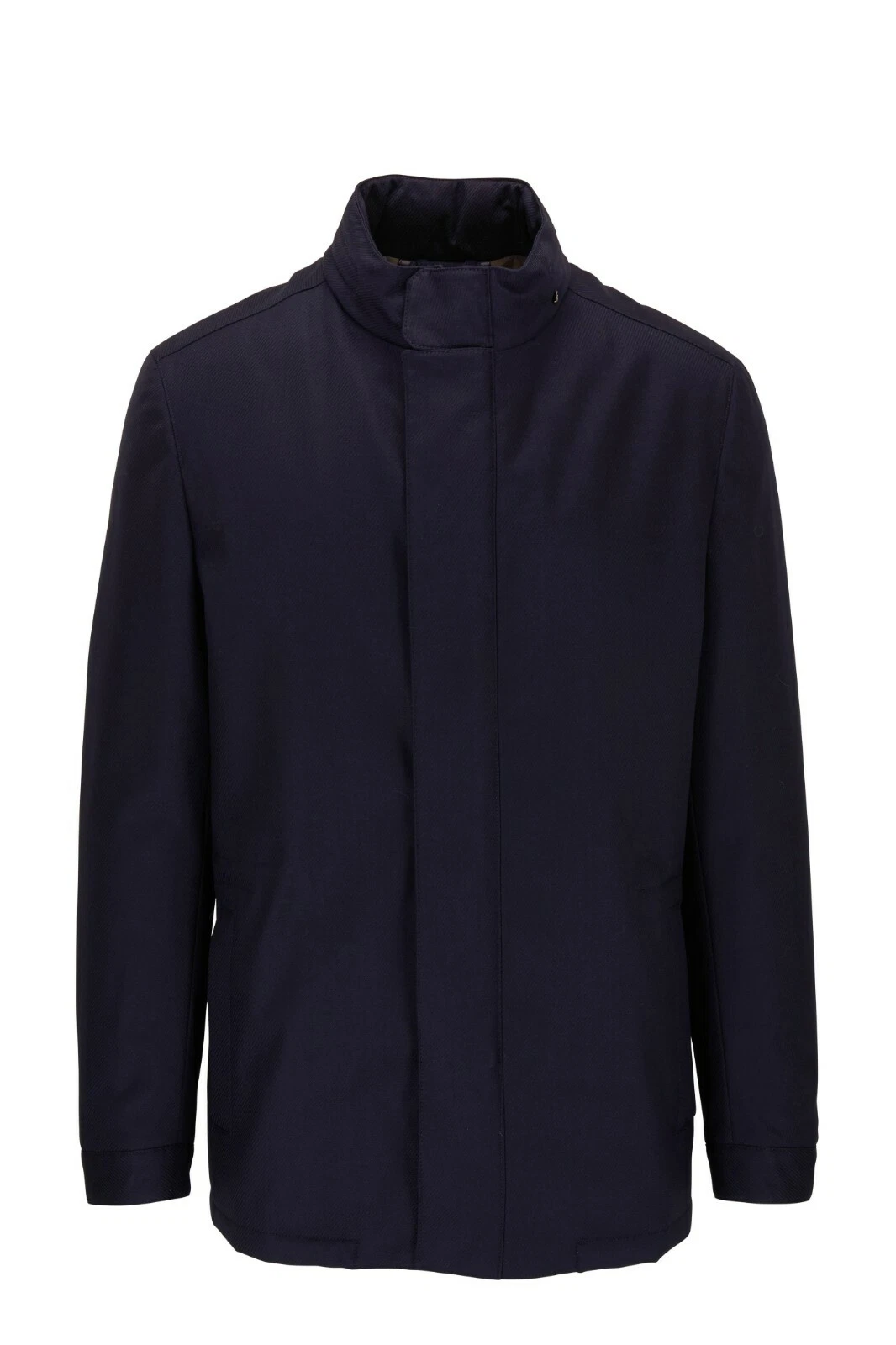 CORNELIANI Navy Technical Twill Car Coat IT 52 50R US 42R 40R 12/10 $1695 image 3