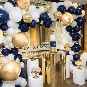 50 Pcs Party Decor Balloons Baby Shower Birhtday Navy Blue Gold