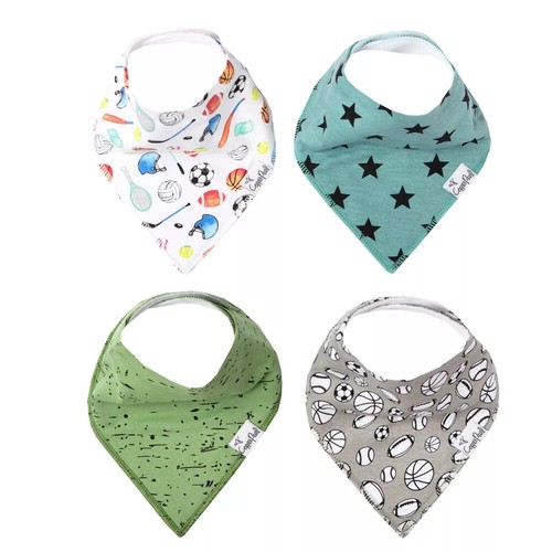 Copper Pearl Varsity Baby Bib Set for Drooling and Teething - 4 Pack Gift Set - Picture 2 of 7