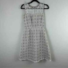 Calvin Klein White Lace Overlay Sleeveless Fit and Flare Dress Size 4