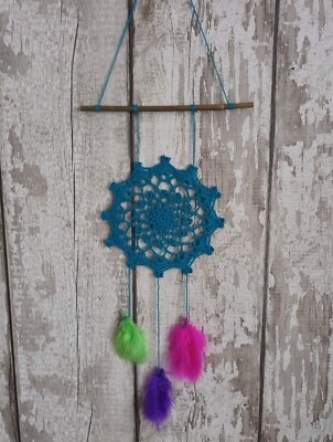 Makramee TRAUMFÄNGER Wandbehang Boho Deko Handarbeit Kinderzimmer Schlafzimmer 
