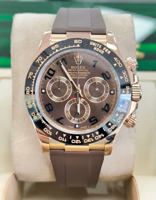 Rolex Daytona 116515 Reloj Hombre Correa Caucho Marrón Dial Chocolate Arábigo - Imagen 1 de 4