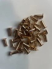 50~5/32" diameter x 1/2" long x  5/16" head diameter Brass Plated Split Rivets