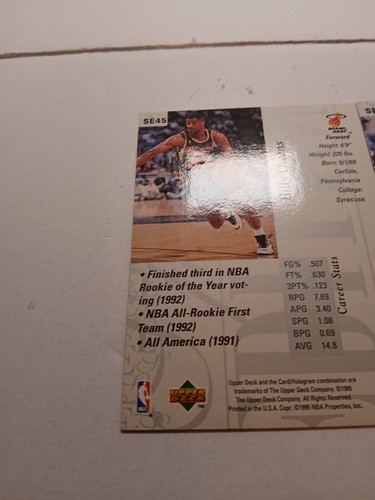 1995 Upper Deck Clarence Weather spoon/Billy Owens/Special Edition - Picture 5 of 12