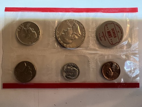 1963 P. AND. D. UNC. MINT SET WITH OGP AND AUTHENTICITY BUTTON ( 60 Yrs OLD ) - Picture 2 of 24
