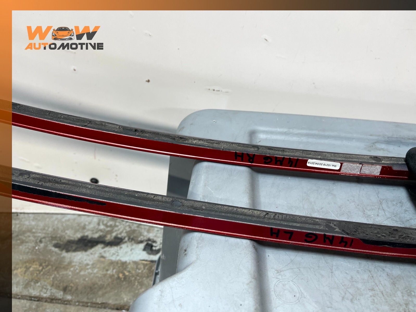 14-17 MASERATI GHIBLI RIGHT AND LEFT ROOF DRIP MOLDING TRIM PAIR SET RED OEM