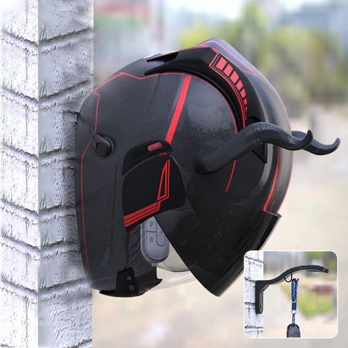 2pack Motorcycle Helmet Holder w/Key Hook Motorbike Wall Mount Rack Stand Unive - Bild 10 von 18