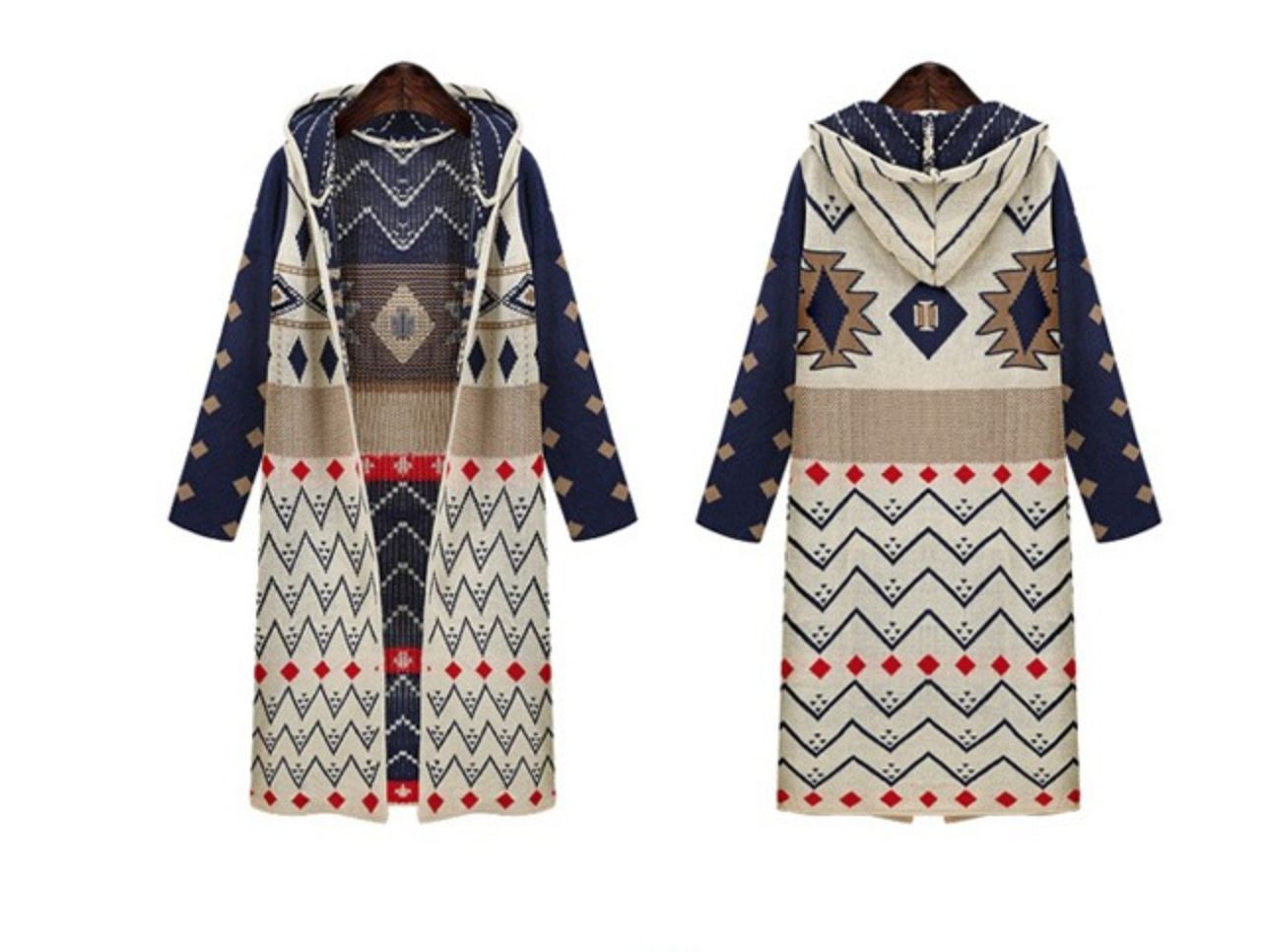 Boho Tribal Indie Bohemian Long Coat 