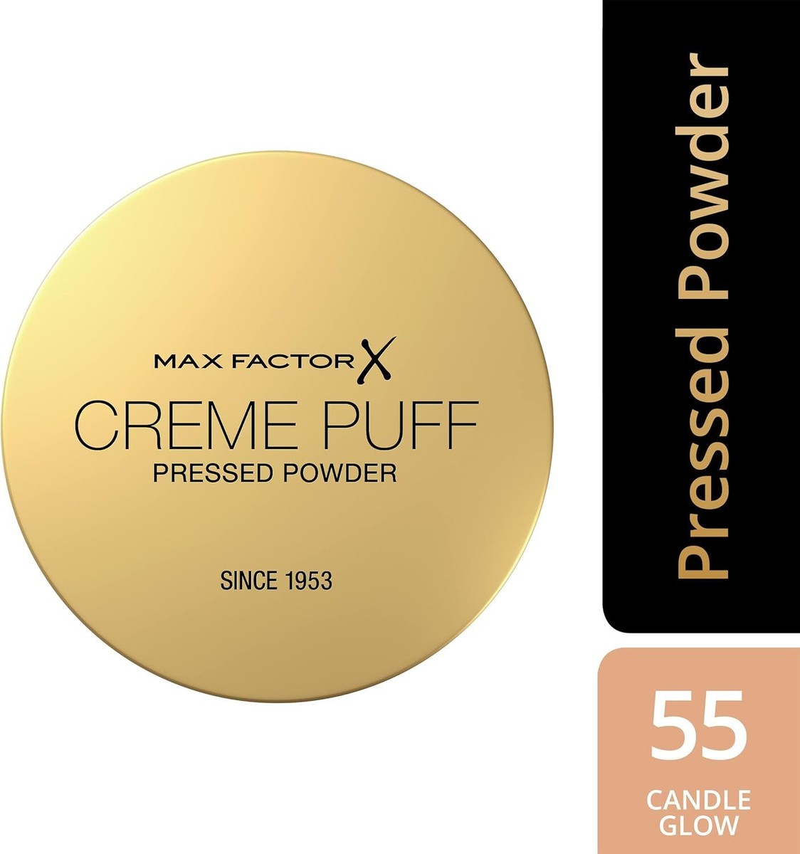 Max Factor Crème Puff Presspulver – 55 Candle Glow, 14 G, Für Einen Mattierten, Natürlichen Teint