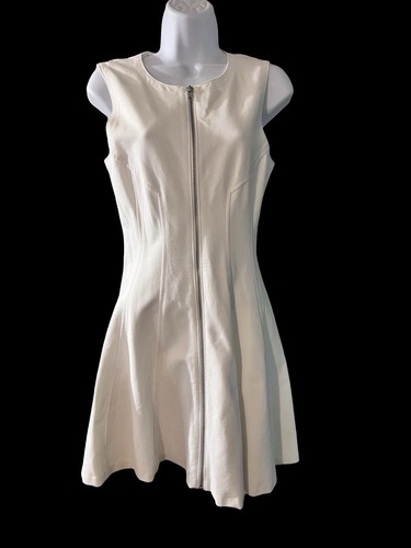 Theory Women’s White Sleeveless Dress A Line Zip Front Knee Length - Picture 3 of 12