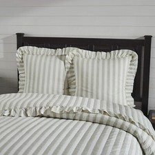 VHC Finders Keepers Ruffled Euro Sham 26x26~ Farmhouse Bedding