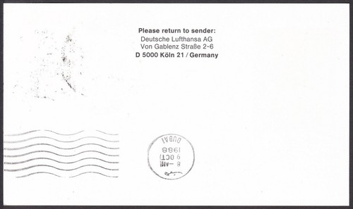 FFC0767 Lufthansa First Flight Card, FFC, Airbus A300, Kathmandu - Dubai - Picture 2 of 2