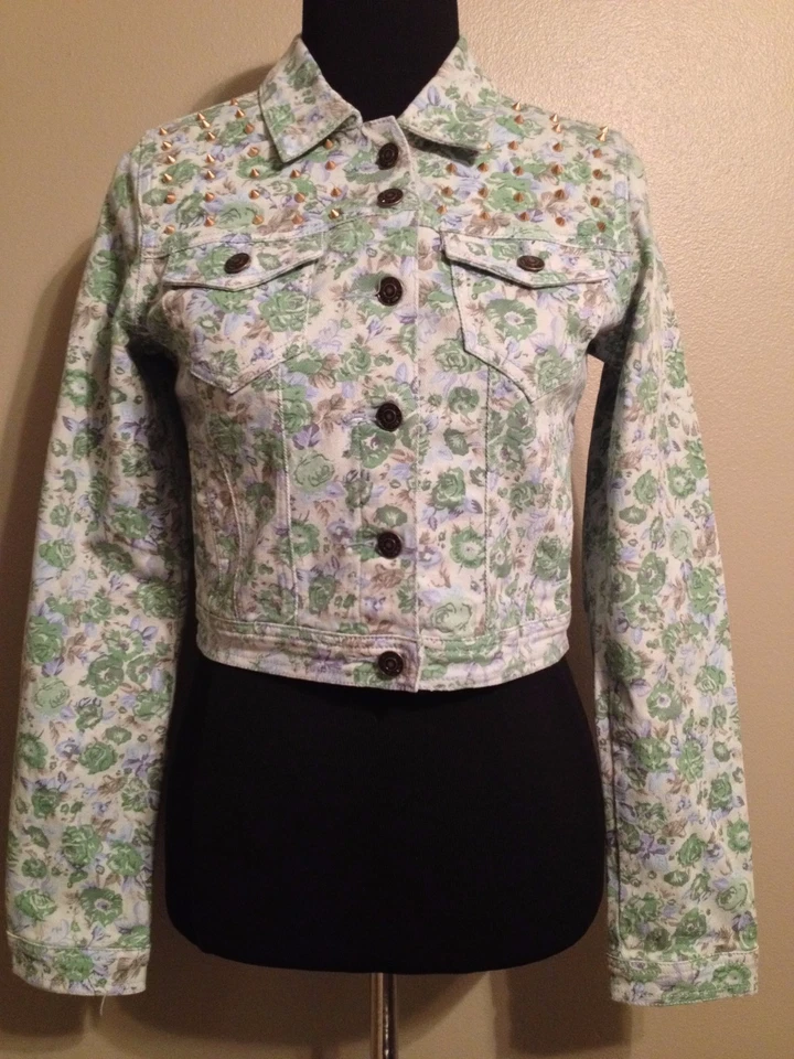 Chaqueta Denim Buffalo David Bitton Multicolor Estampado Floral Nueva con Etiquetas - Talla S/P Foto 2 de 4