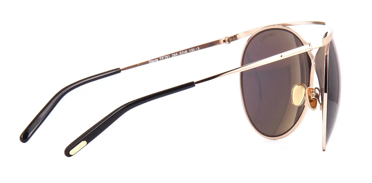 Tom Ford TF 761 28A Stevie Sunglasses Gold;Smoke Lens FT 761  display picture 1