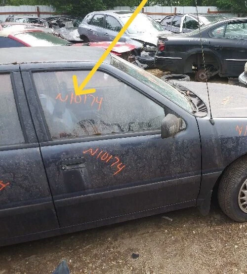 Cristal puerta delantera derecha Hyundai Excel 4 puertas: 1990, 1991, 1992, 1993, 1994 Foto 2 de 4