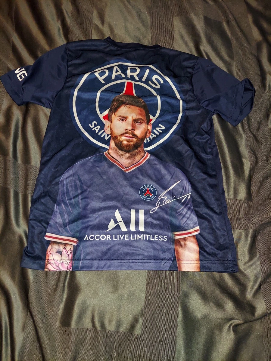 factor otro arco Lionel Messi PSG Paris Saint-Germain ALL ACCOR Full Face Soccer Jersey Sz  Medium | eBay