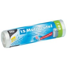 PAPSTAR M&uuml;lleimerbeutel HDPE, 35 Liter, transparent 15 St&uuml;ck