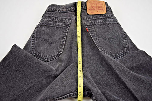 Vintage Levi's 550 Black Jeans W32 L33 90s Relaxed Fit Tapered Made USA 1993 - Picture 12 of 14