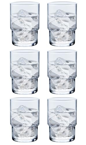 Toyo Sasaki Glass HS Stack Tumbler 250ml Juego de 6 Hecho en Japón 00346HS