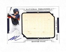 2024 Panini National Treasures Hunter Haas 43/49 Auto Jumbo Bat Card Rays 