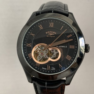 Rotary  Mens Les Originales Jura Automatic  ION Plated B.L Strap WatchGS90513/10