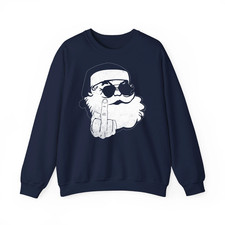 Funny Rude Christmas Holiday Naughty Claus Humor Graphic Unisex Sweatshirt